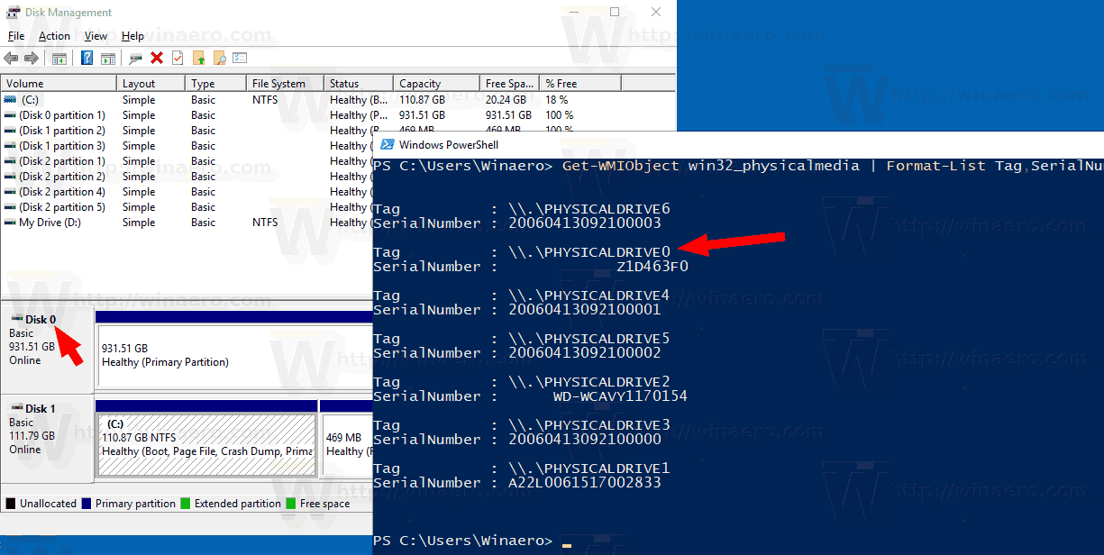 Windows Get Disk Serial Number